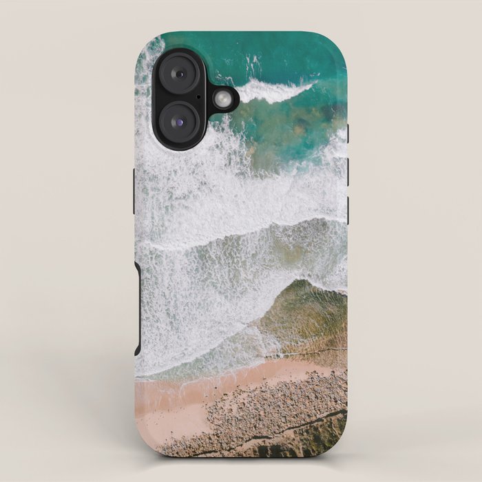 Waves of the ocean | Ericeira fine art travel photography | sea drone wall art iPhone Case Gallery Image 1