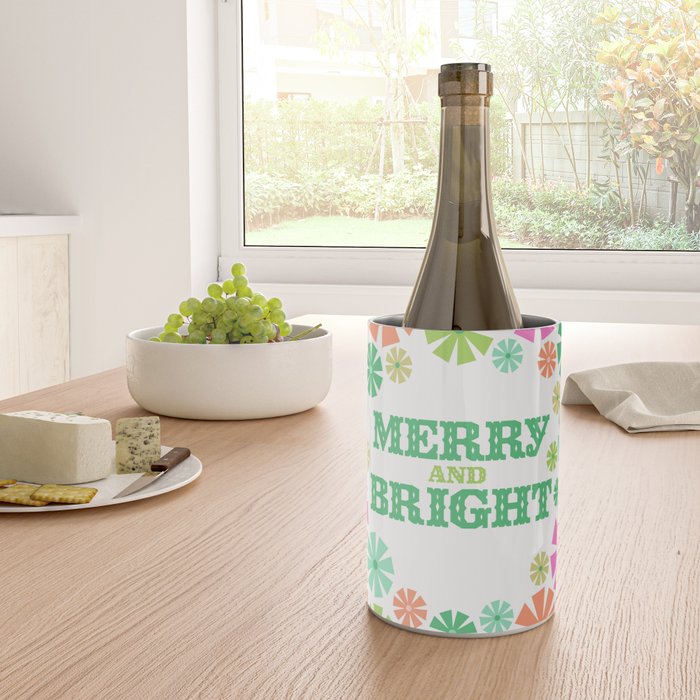 Merry and Bright Christmas Wreath Wine Chiller Gallery Image 4