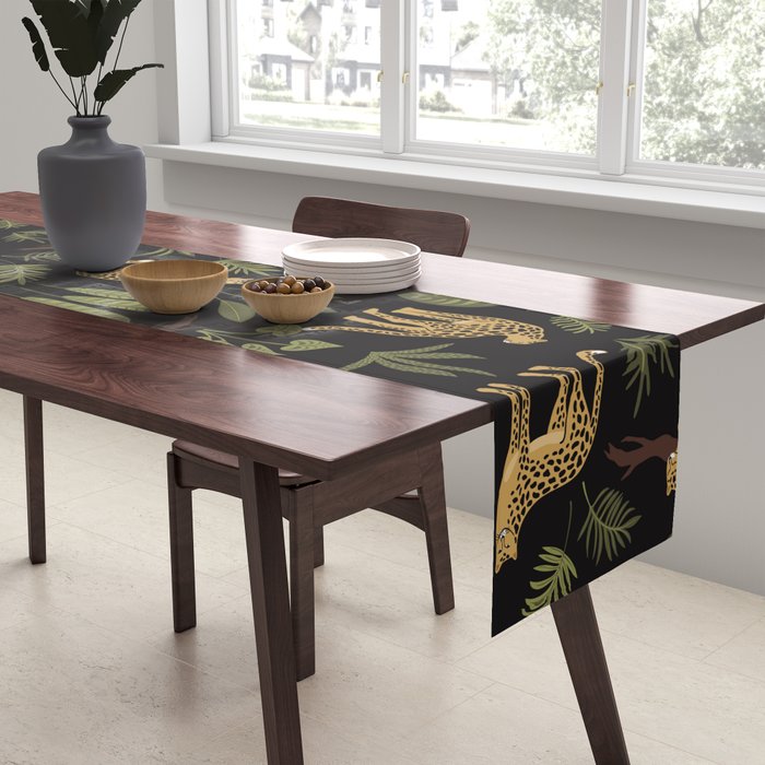 Jungle Night Cheetah Prints Table Runner Gallery Image 2