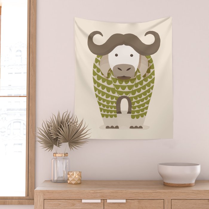 Whimsical Cape Buffalo Wall Tapestry Gallery Image 2