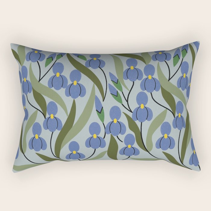 Blue Iris Rectangular Pillow Gallery Image 1
