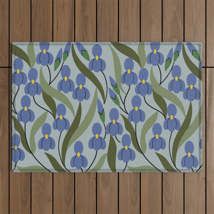 Blue Iris Outdoor Rug Gallery Image 1