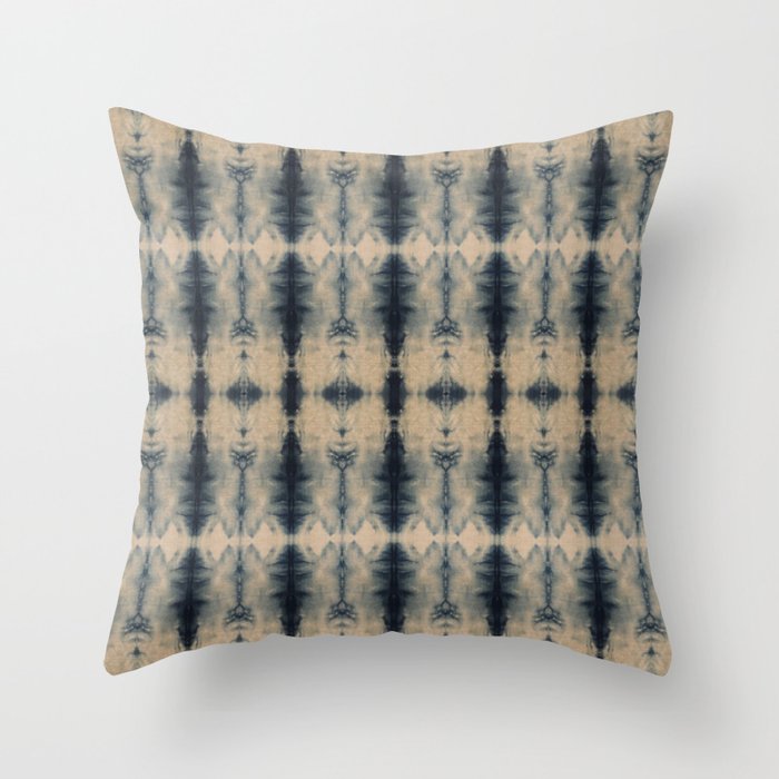 Shibori Linen Flax Throw Pillow Gallery Image 6
