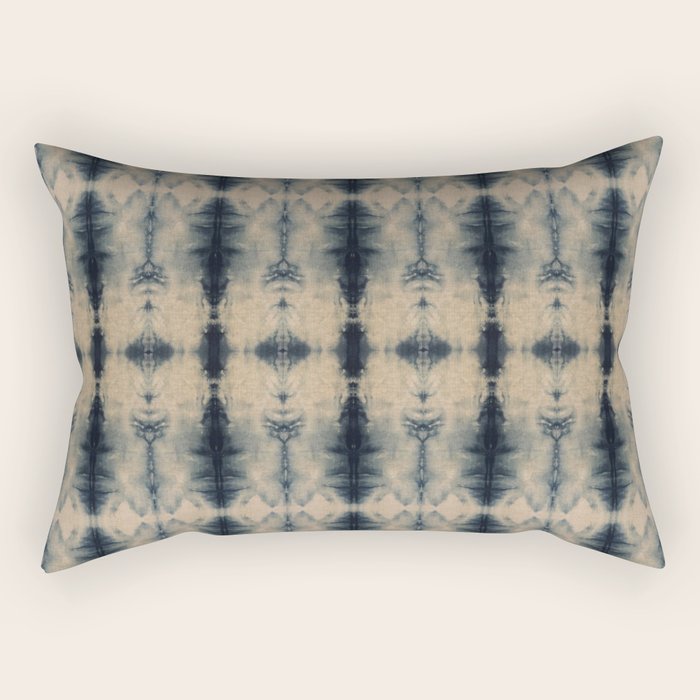 Shibori Linen Flax Rectangular Pillow Gallery Image 1