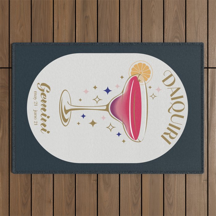 Daiquiri Cocktail Zodiac Sign Outdoor Rug Gallery Image 1