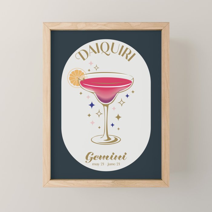 Daiquiri Cocktail Zodiac Sign Mini Art Print Gallery Image 1