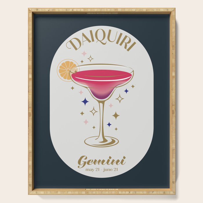Daiquiri Cocktail Zodiac Sign Serving Tray Gallery Image 1