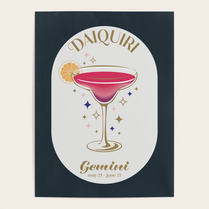 Daiquiri Cocktail Zodiac Sign Poster Gallery Image 4