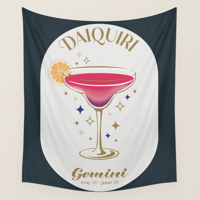 Daiquiri Cocktail Zodiac Sign Wall Tapestry Gallery Image 4