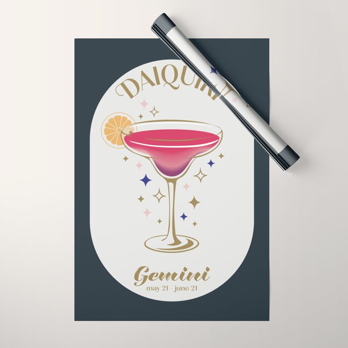 Daiquiri Cocktail Zodiac Sign Wrapping Paper Gallery Image 1