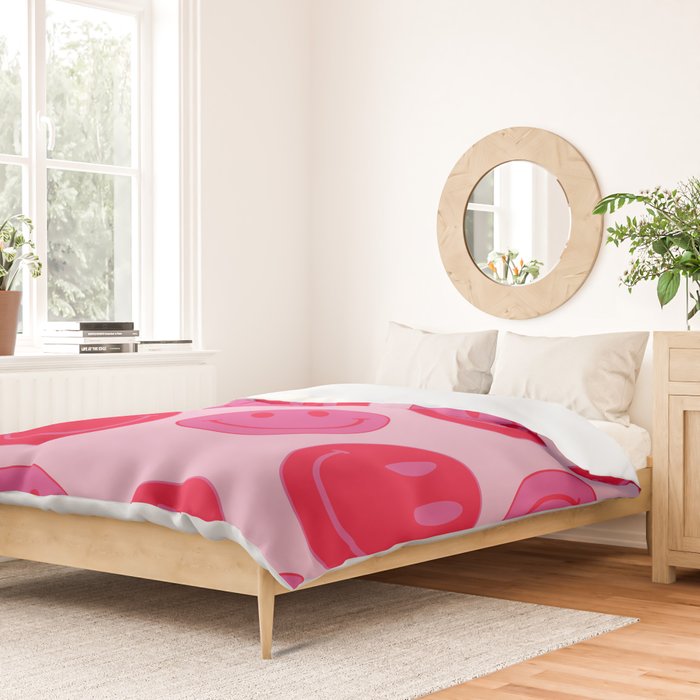 Bold Smiley Face Poster -  Aesthetic Art and Home Decor Duvet Cover Gallery Image 2