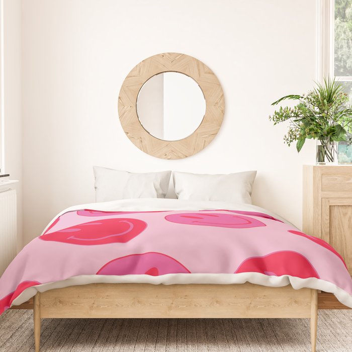 Bold Smiley Face Poster -  Aesthetic Art and Home Decor Duvet Cover Gallery Image 3