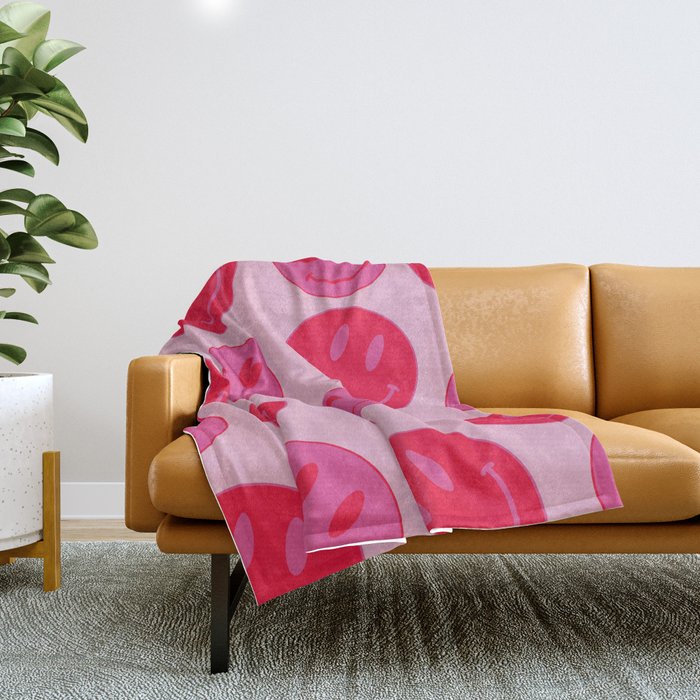 Bold Smiley Face Poster - Aesthetic Art And Home Decor Throw Blanket