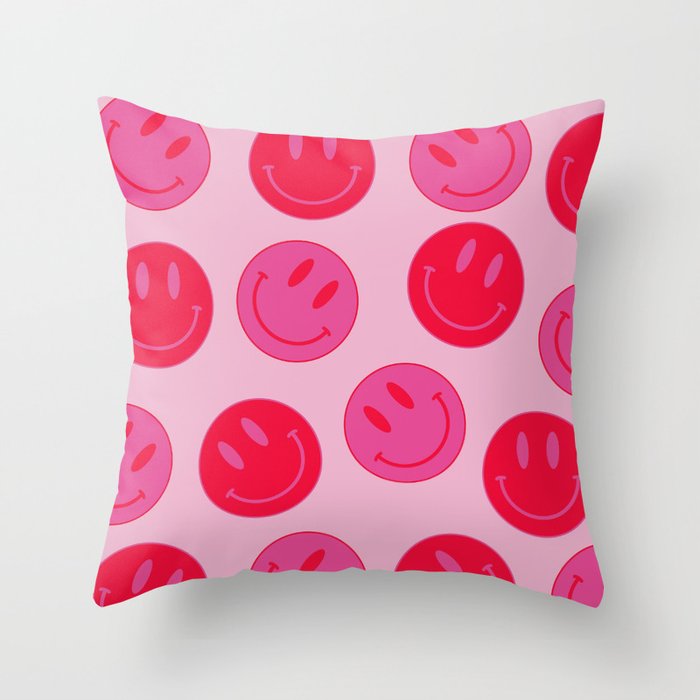 Bold Smiley Face Poster -  Aesthetic Art and Home Decor Throw Pillow Gallery Image 6