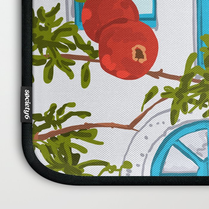 Cheetah Villa Architecture, Tropical Greece Jungle Animals, Botanical White Building & Boho Leopard Laptop Sleeve Gallery Image 3