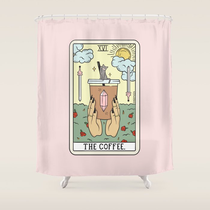 COFFEE READING UPDATED (LIGHT) Shower Curtain Gallery Image 1