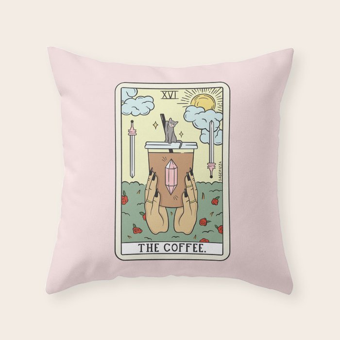 COFFEE READING UPDATED (LIGHT) Throw Pillow Gallery Image 1