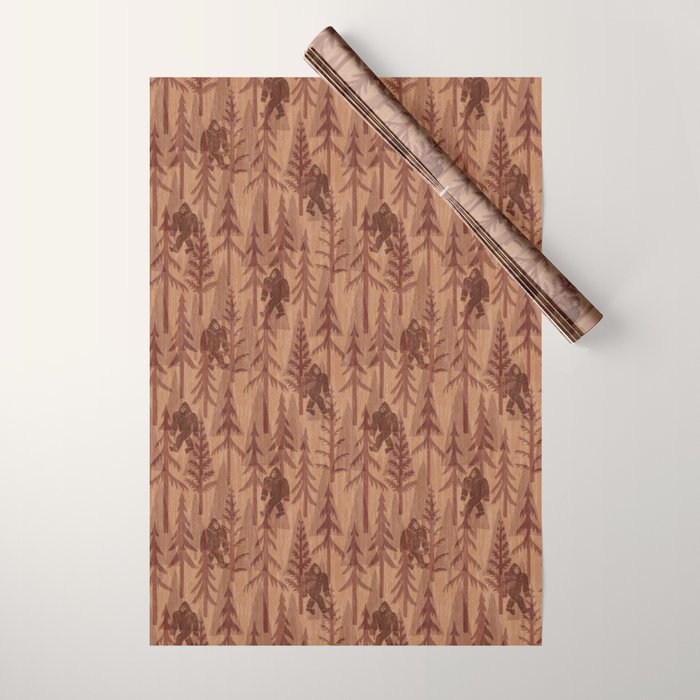 Subtle Sasquatch - Rust Wrapping Paper Gallery Image 1
