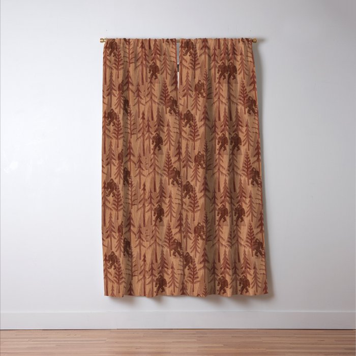 Subtle Sasquatch - Rust Window Curtain Gallery Image 3
