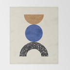 Woodblocks - Brown Blue Throw Blanket Gallery Image 2