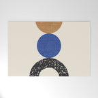 Woodblocks - Brown Blue Welcome Mat Gallery Image 1