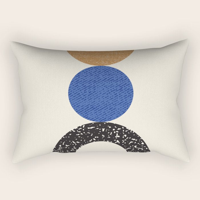 Woodblocks - Brown Blue Rectangular Pillow Gallery Image 2