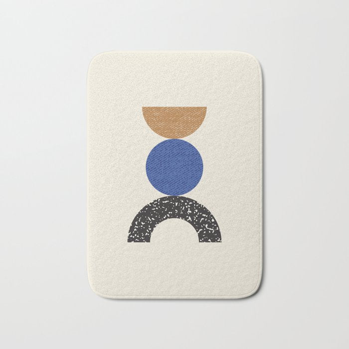 Woodblocks - Brown Blue Bath Mat Gallery Image 1