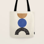 Woodblocks - Brown Blue Tote Bag Gallery Image 1