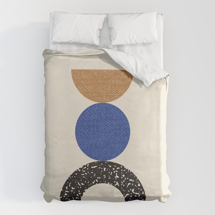 Woodblocks - Brown Blue Duvet Cover Gallery Image 6