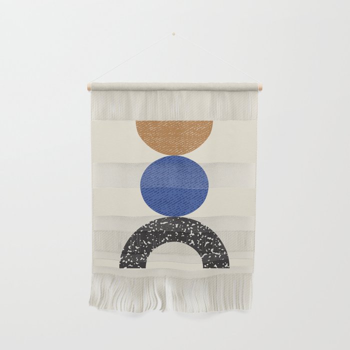 Woodblocks - Brown Blue Wall Hanging Gallery Image 1