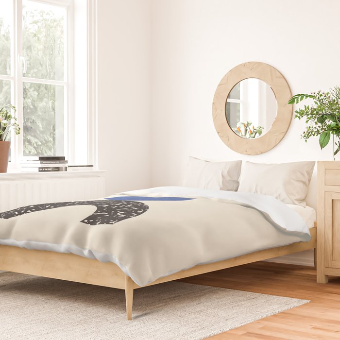 Woodblocks - Brown Blue Duvet Cover Gallery Image 2