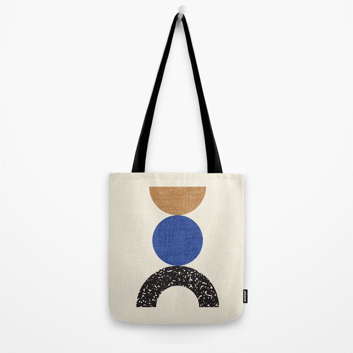 Woodblocks - Brown Blue Tote Bag Gallery Image 2