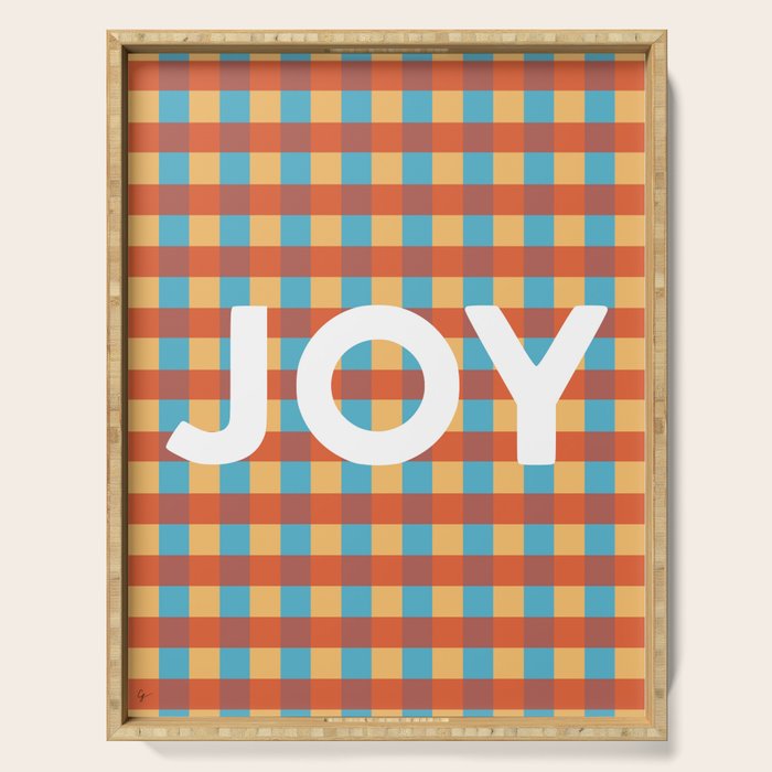 Joy in Christmas Plaid Serving Tray Gallery Image 1