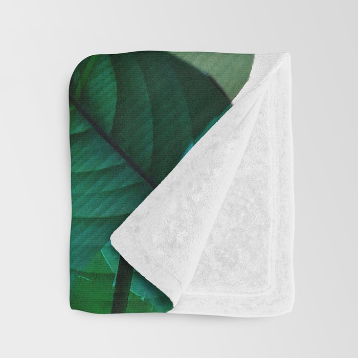 Palm leaf jungle Bali banana palm frond greens Throw Blanket Gallery Image 3