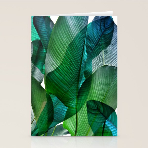 Palm leaf jungle Bali banana palm frond greens Stationery Card Gallery Image 2