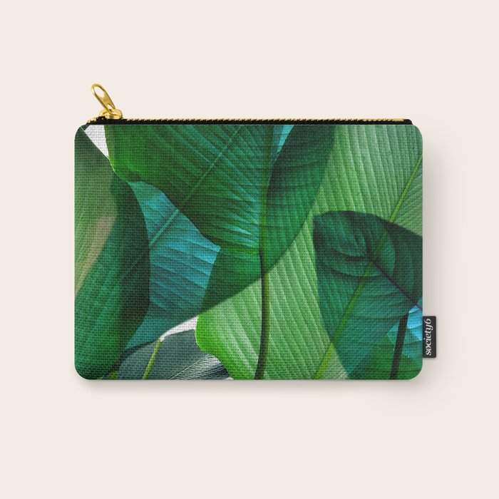 Palm leaf jungle Bali banana palm frond greens Carry All Pouch Gallery Image 1