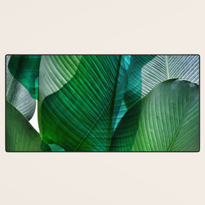 Palm leaf jungle Bali banana palm frond greens Desk Mat Gallery Image 3