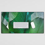 Palm leaf jungle Bali banana palm frond greens Desk Mat Gallery Image 1