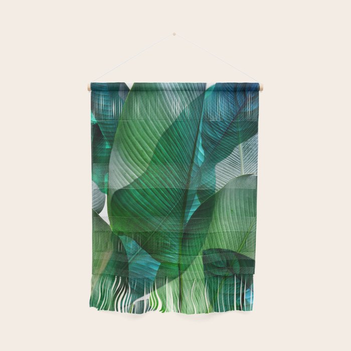 Palm leaf jungle Bali banana palm frond greens Wall Hanging Gallery Image 1
