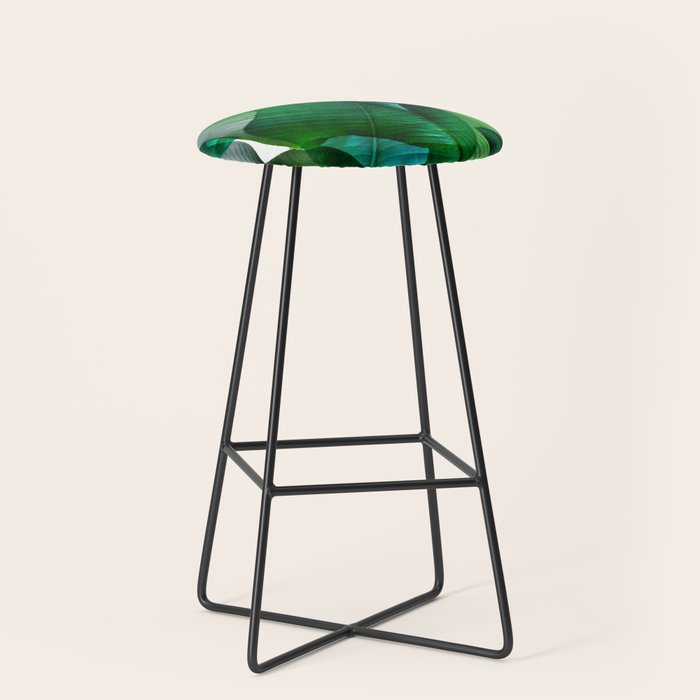 Palm leaf jungle Bali banana palm frond greens Stool Gallery Image 1