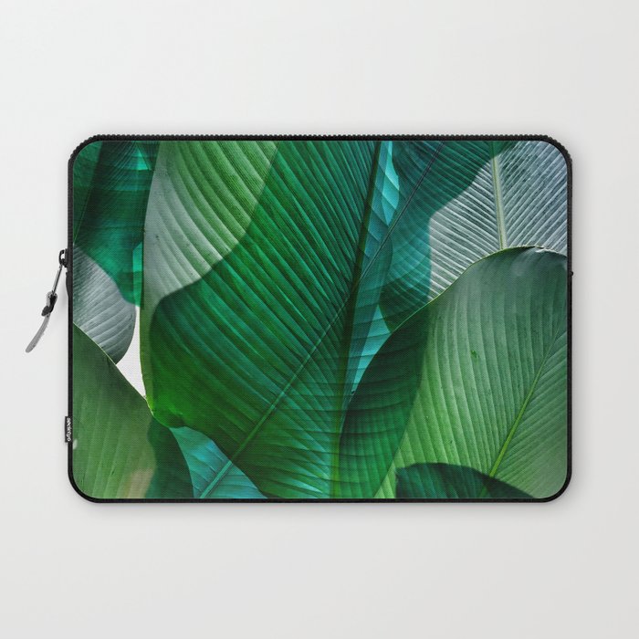 Palm leaf jungle Bali banana palm frond greens Laptop Sleeve Gallery Image 1
