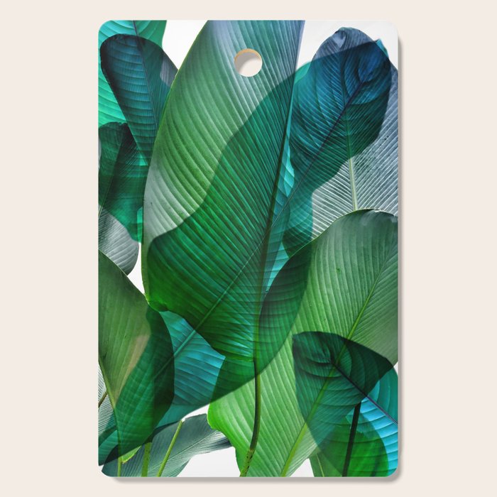 Palm leaf jungle Bali banana palm frond greens Cutting Board Gallery Image 1