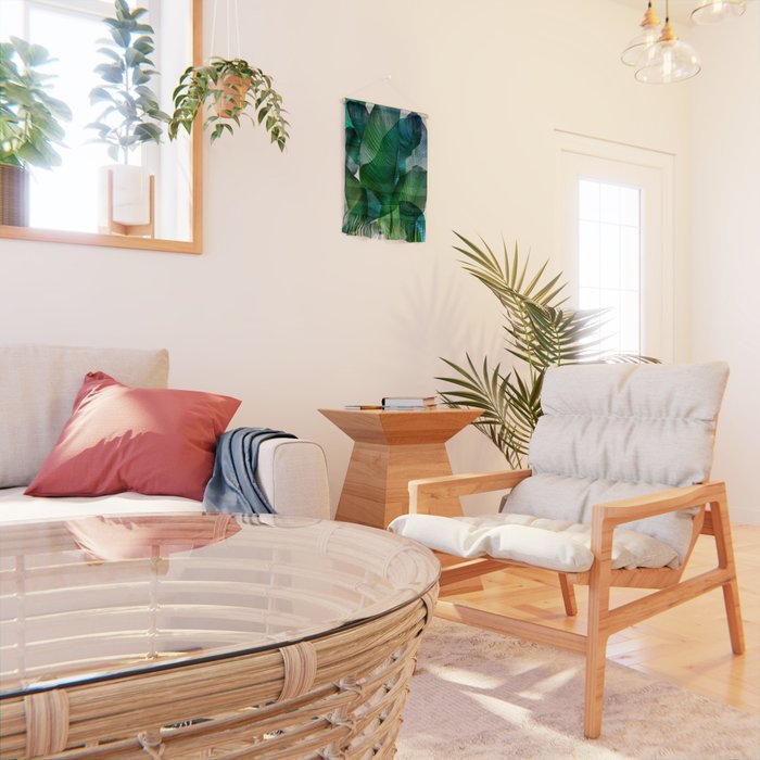Palm leaf jungle Bali banana palm frond greens Wall Hanging Gallery Image 2