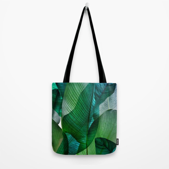 Palm leaf jungle Bali banana palm frond greens Tote Bag Gallery Image 2