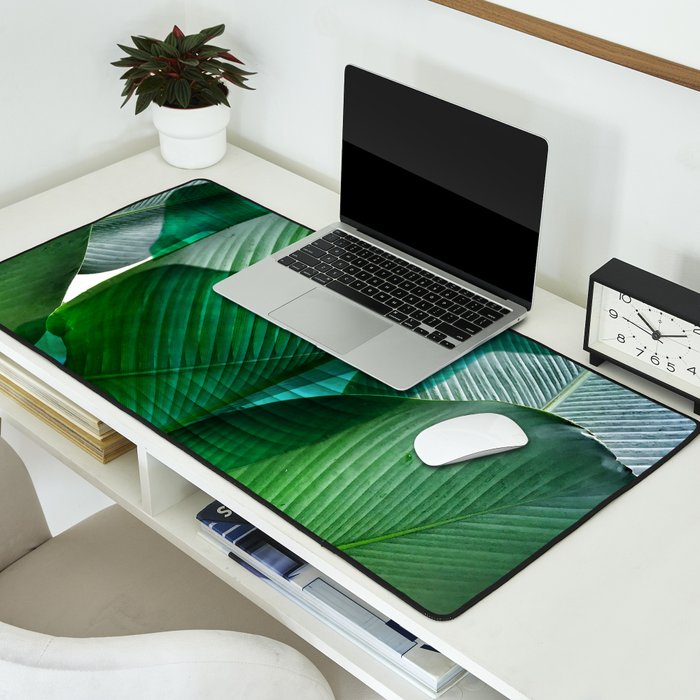 Palm leaf jungle Bali banana palm frond greens Desk Mat Gallery Image 2