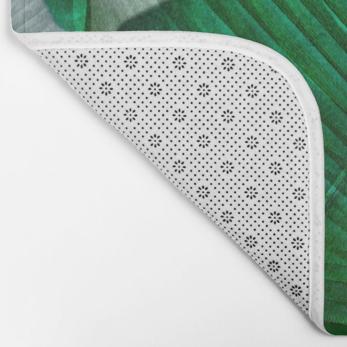 Palm leaf jungle Bali banana palm frond greens Bath Mat Gallery Image 2