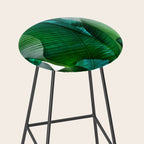 Palm leaf jungle Bali banana palm frond greens Stool Gallery Image 2