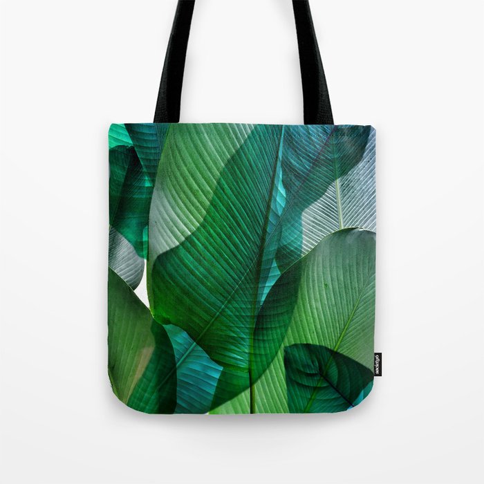 Palm leaf jungle Bali banana palm frond greens Tote Bag Gallery Image 1