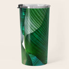 Palm leaf jungle Bali banana palm frond greens Travel Mug Gallery Image 3