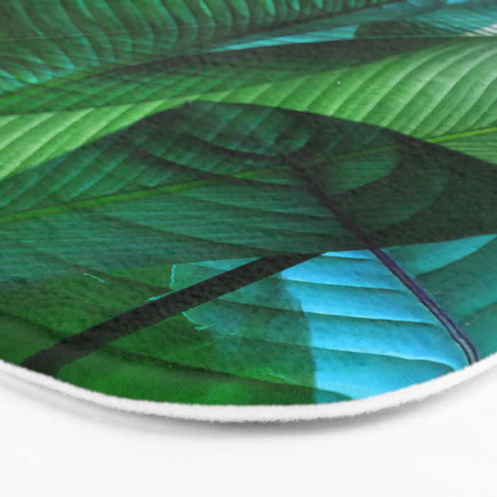 Palm leaf jungle Bali banana palm frond greens Bath Mat Gallery Image 3